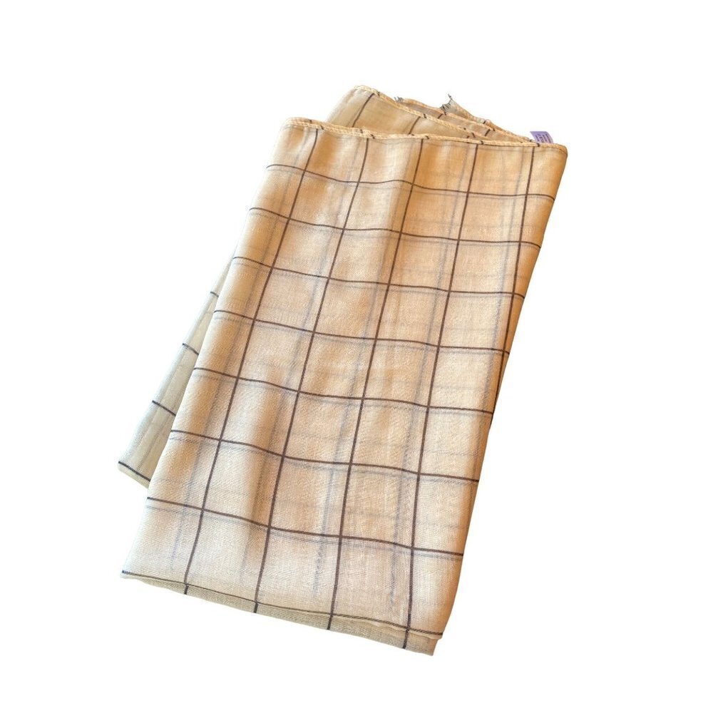 Rachel Pally Cream Window Pane Check Large Scarf One Size